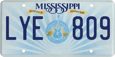 MS license plate LYE809