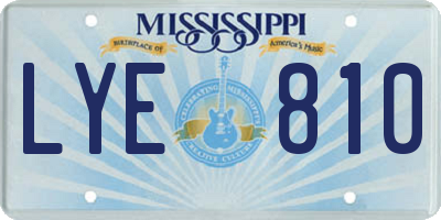 MS license plate LYE810