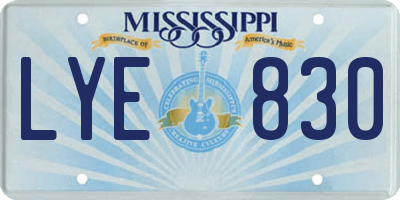 MS license plate LYE830
