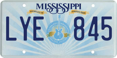 MS license plate LYE845