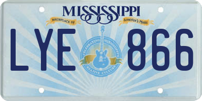 MS license plate LYE866