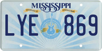 MS license plate LYE869