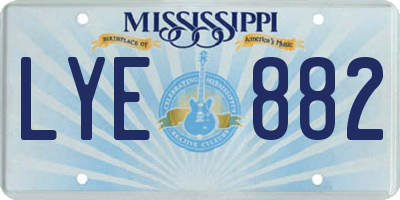 MS license plate LYE882