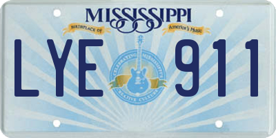 MS license plate LYE911