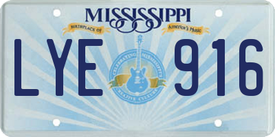 MS license plate LYE916