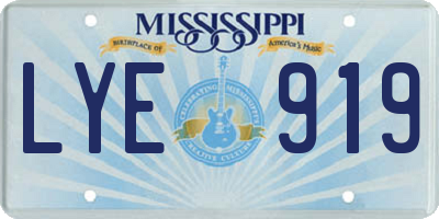 MS license plate LYE919