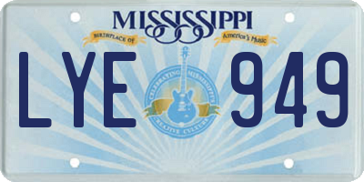 MS license plate LYE949