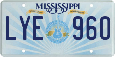 MS license plate LYE960