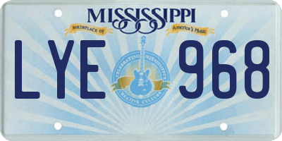 MS license plate LYE968
