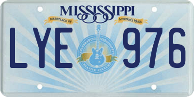 MS license plate LYE976