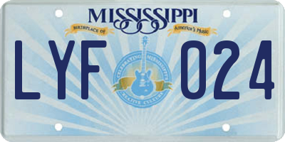 MS license plate LYF024