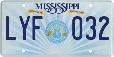 MS license plate LYF032