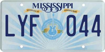 MS license plate LYF044