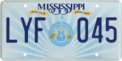 MS license plate LYF045