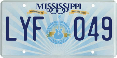 MS license plate LYF049
