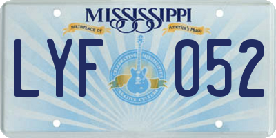 MS license plate LYF052