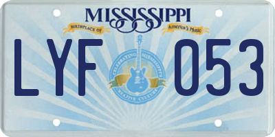 MS license plate LYF053