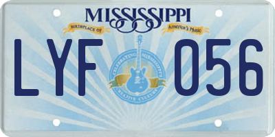 MS license plate LYF056