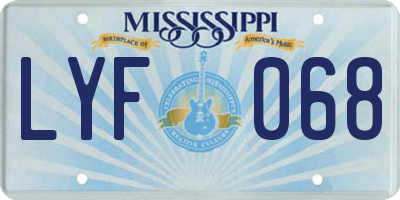 MS license plate LYF068
