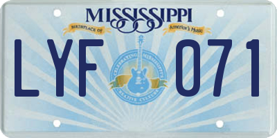 MS license plate LYF071