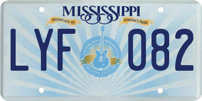 MS license plate LYF082