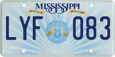 MS license plate LYF083