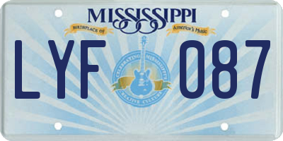 MS license plate LYF087