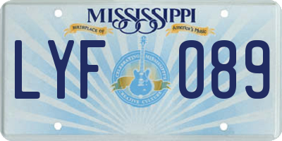 MS license plate LYF089