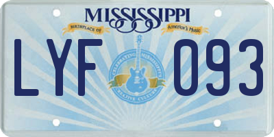MS license plate LYF093