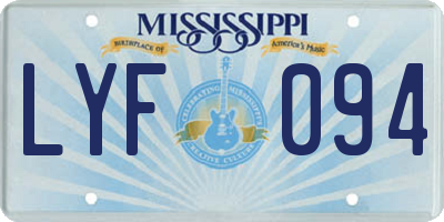 MS license plate LYF094