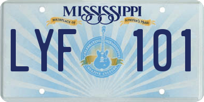 MS license plate LYF101
