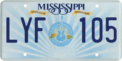 MS license plate LYF105