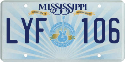 MS license plate LYF106
