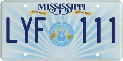 MS license plate LYF111