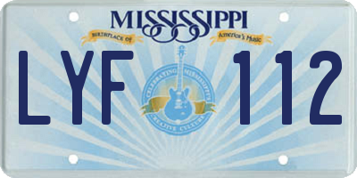 MS license plate LYF112