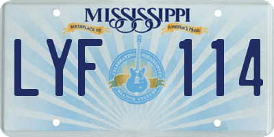 MS license plate LYF114