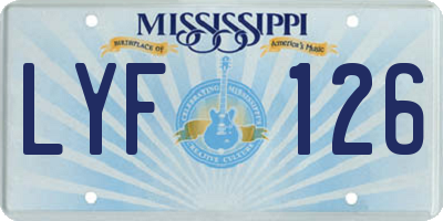 MS license plate LYF126