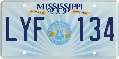 MS license plate LYF134