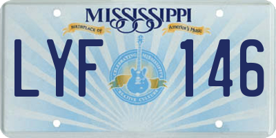 MS license plate LYF146