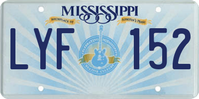 MS license plate LYF152