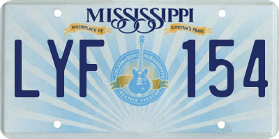 MS license plate LYF154