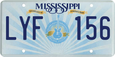 MS license plate LYF156