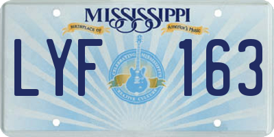 MS license plate LYF163