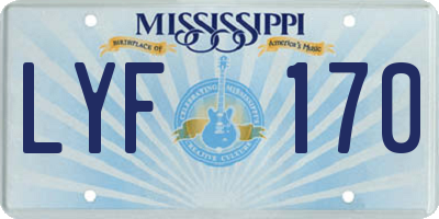 MS license plate LYF170