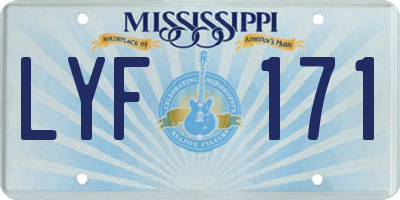 MS license plate LYF171