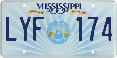 MS license plate LYF174