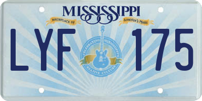 MS license plate LYF175