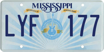 MS license plate LYF177