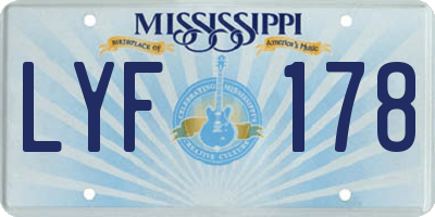 MS license plate LYF178