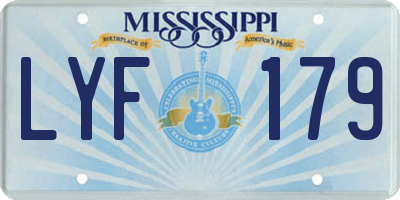 MS license plate LYF179